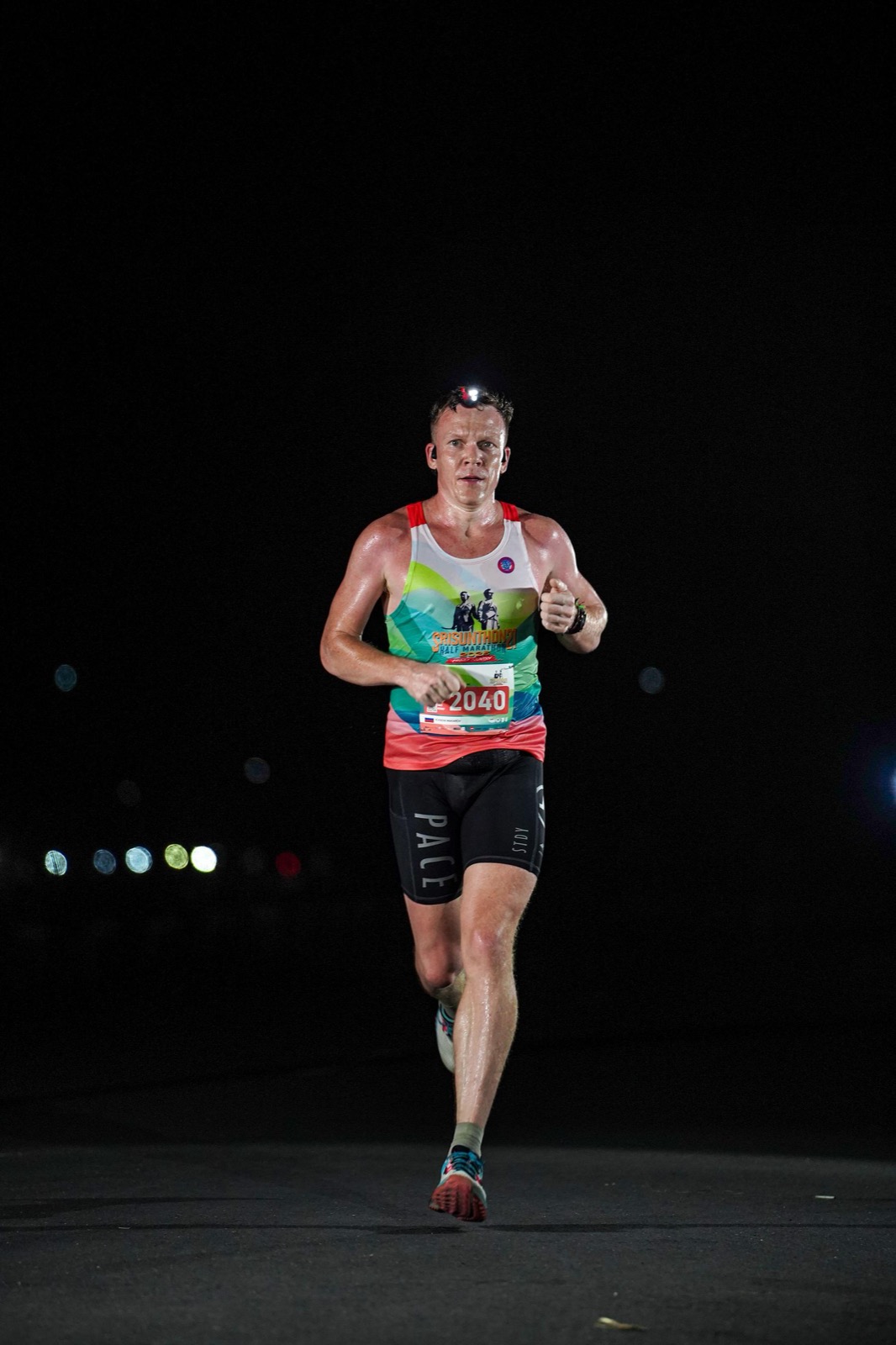Evgenii Makarov during a night race